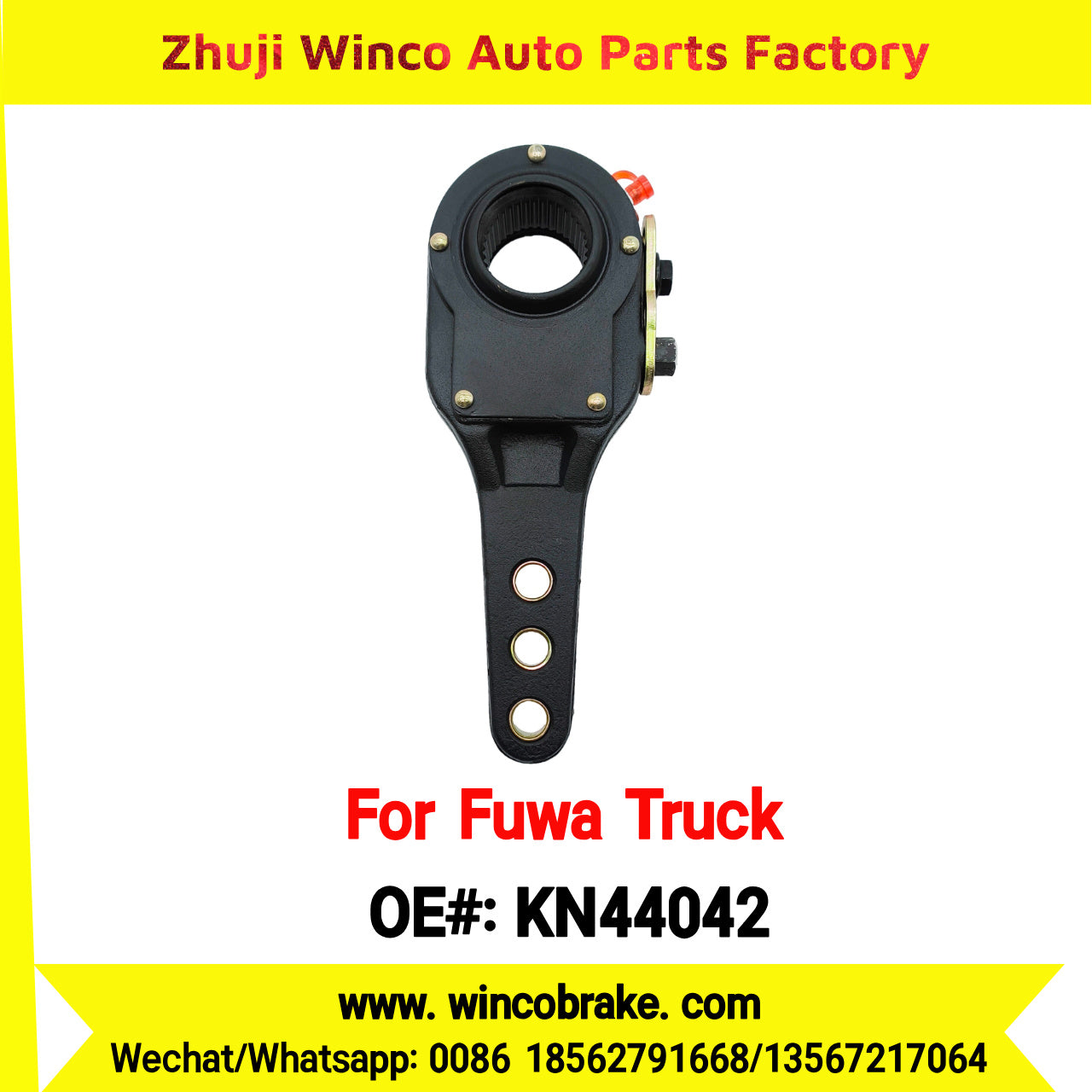 Winco OEM KN44042 Manual Slack Adjuster for Suit to China Fuwa Trucks TRAILER FUWA AXLE 3 Hole 37 Teeth Brake Systems