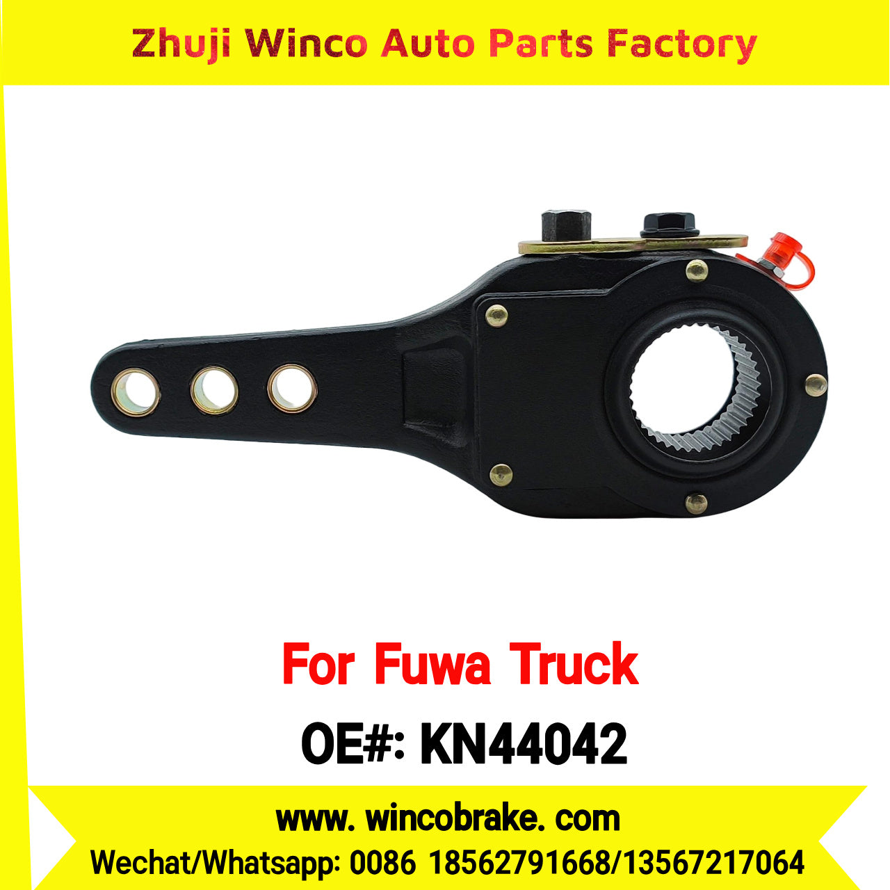 Winco OEM KN44042 Manual Slack Adjuster for Suit to China Fuwa Trucks TRAILER FUWA AXLE 3 Hole 37 Teeth Brake Systems