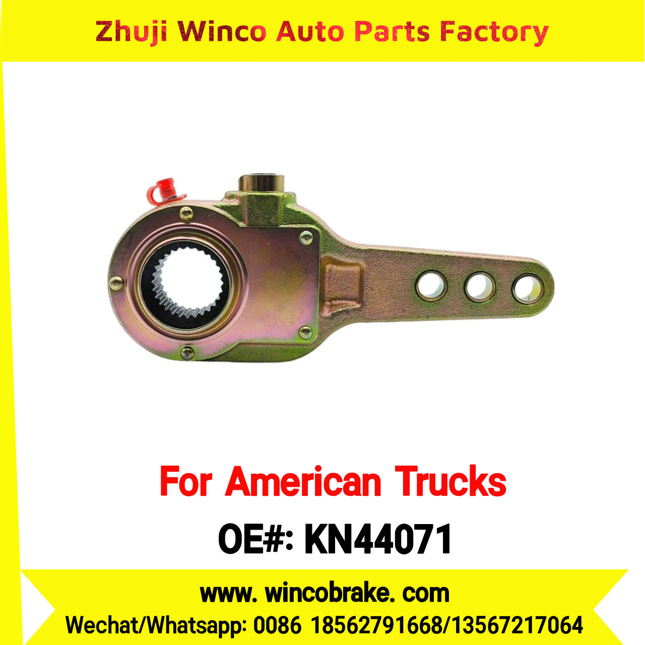 Winco OEM KN44071 Manual Brake Slack Adjuster MERITOR AXLE Truck Trailer Straight 28 Spline Brake Systems Accessory American Trucks Type To Replace Haldex KN44071