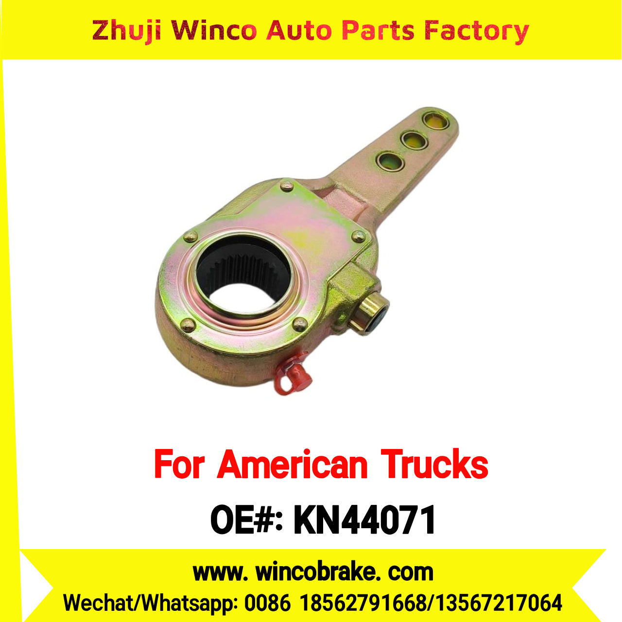 Winco OEM KN44071 Manual Brake Slack Adjuster MERITOR AXLE Truck Trailer Straight 28 Spline Brake Systems Accessory American Trucks Type To Replace Haldex KN44071
