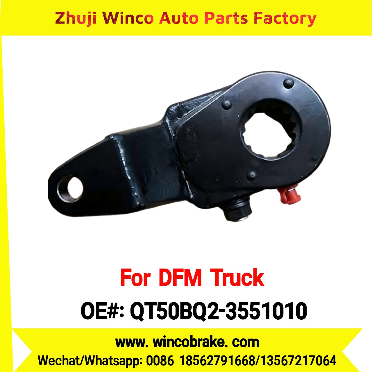Winco OEM QT50BQ2-3551010 Manual Slack Adjuster for Suit to Chinese DONGFENG DFM Truck 153 Front RH 14 teeth