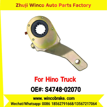 Winco OEM S4748-02070 Manual Slack Adjuster for Suit to Japanese Hino Trucks Front Left 14 Teeth Spare Parts to Fit Trailer for Southeast Asia Market