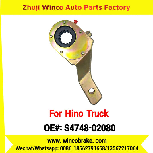 Winco OEM S4748-02080 Manual Slack Adjuster for Suit to Japanese Hino Trucks Front Right 14 Teeth Spare Parts to Fit Trailer for Southeast Asia Market