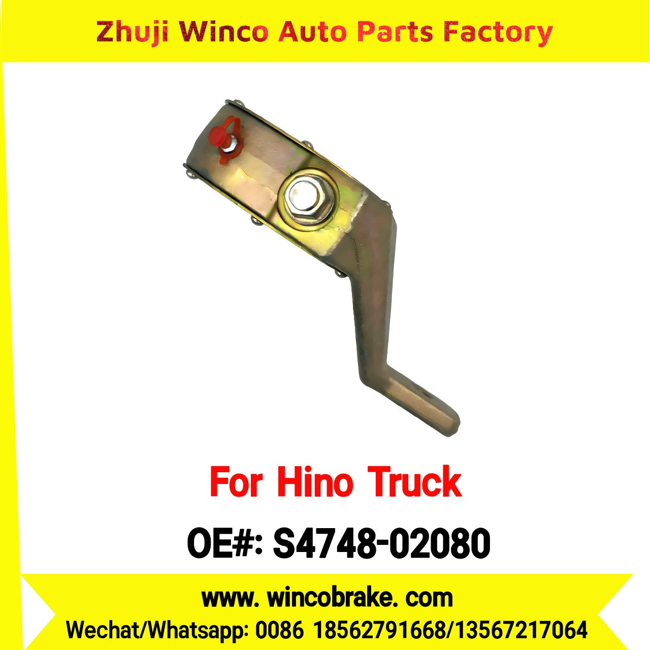 Winco OEM S4748-02080 Manual Slack Adjuster for Suit to Japanese Hino Trucks Front Right 14 Teeth Spare Parts to Fit Trailer for Southeast Asia Market