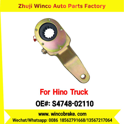 Winco OEM S4748-02110 Manual Slack Adjuster for Suit to Japanese Hino Trucks Back Left 12 Teeth Spare Parts to Fit Trailer for Southeast Asia Market