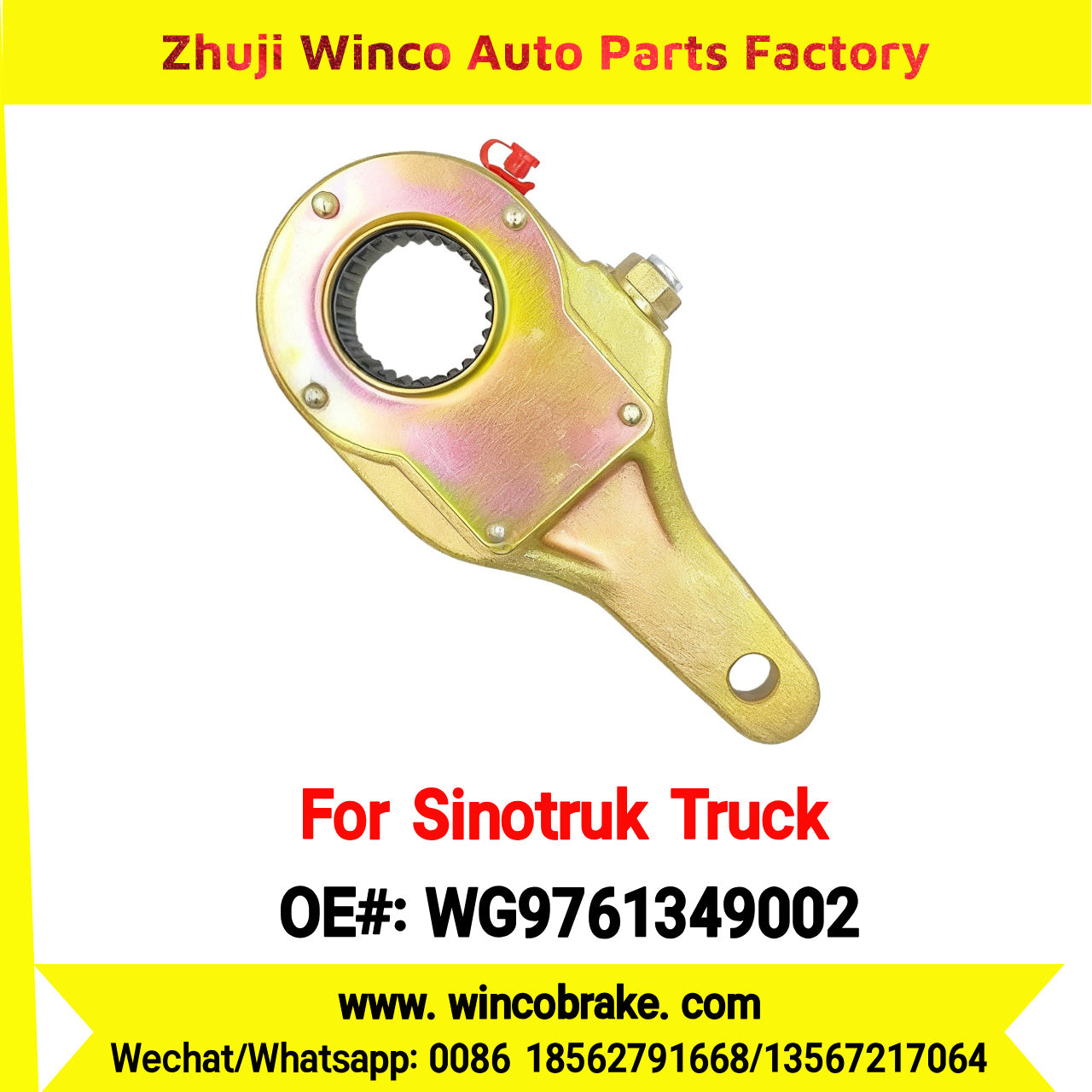 Winco OEM WG9761349002 Manual Slack Adjuster for Suit to China Sinotruk Truck Howo T7 Mxy13 Mcy11 Mcy13 26 Teeth SPARE PARTS